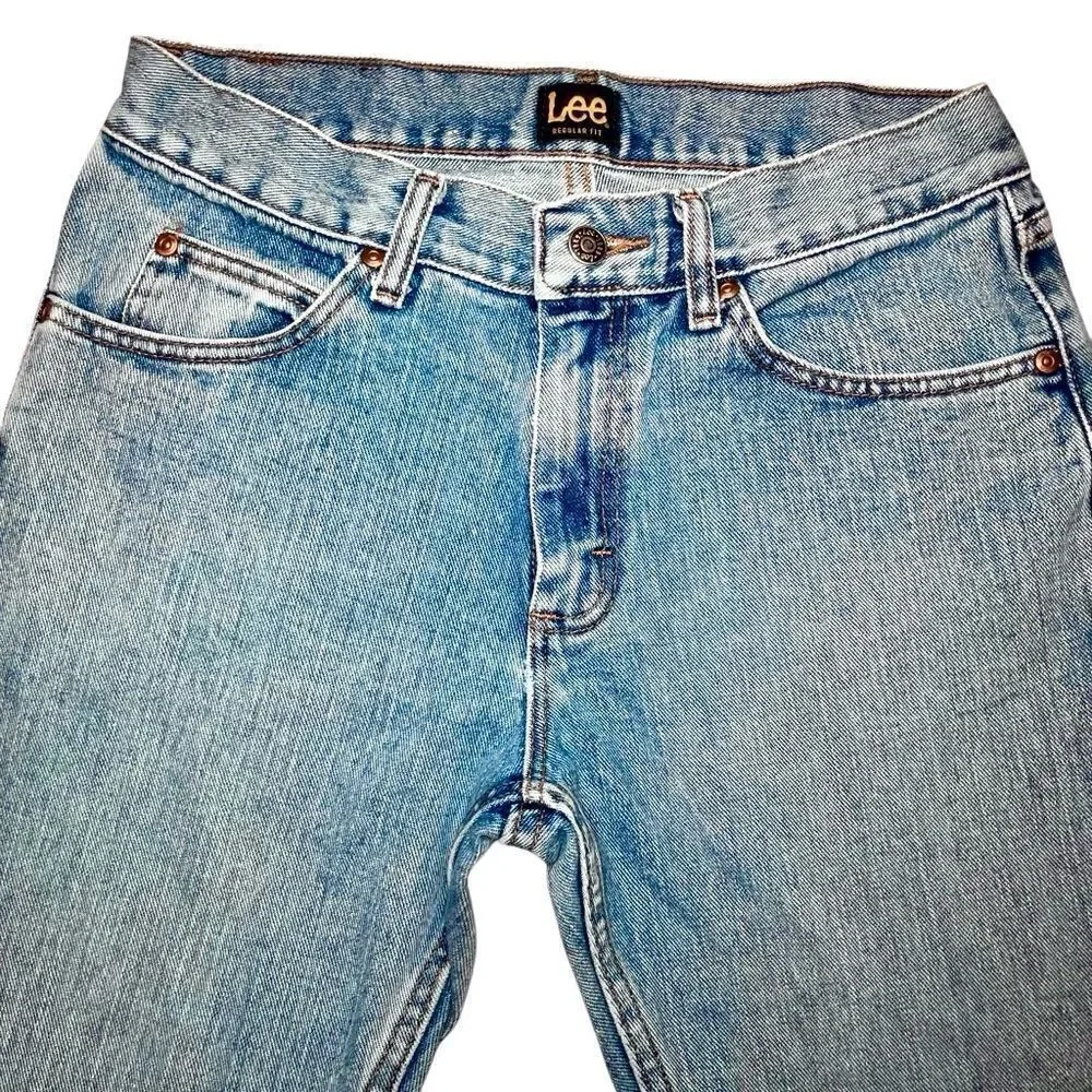 Lee Regular Fit Straight Leg Jeans in Light Blue Wash Men’s 30/32